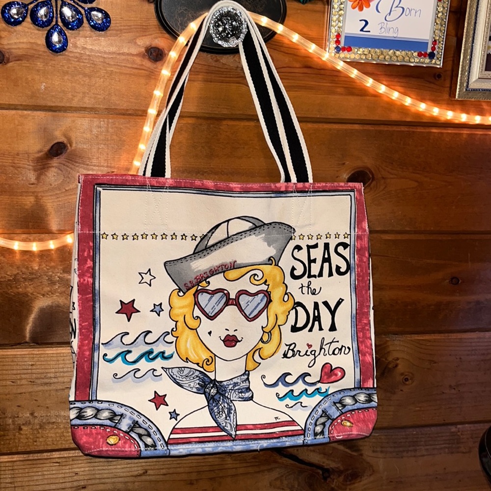 BRIGHTON TOTE SEAS OF THE DAY HEART ANCHOR 🦋FINAL REDUCED PRICE!!